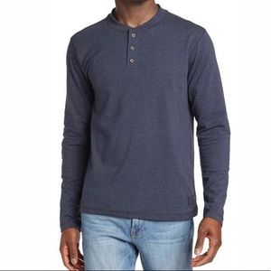 Benson Long sleeve blue heathered henley  Tee shirt Xl